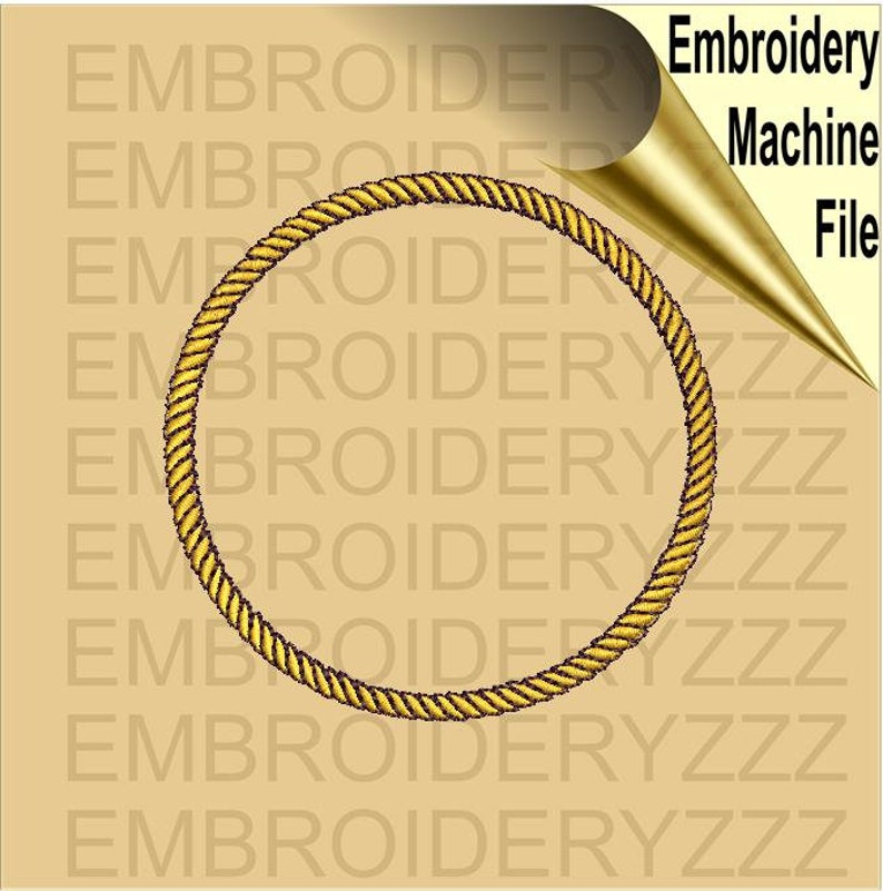 Rope Monogram Embroidery Frame Rope Embroidery Design File Etsy