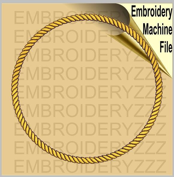 Rope Circle Embroidery Frame, Applique Border Design (digital Download ...