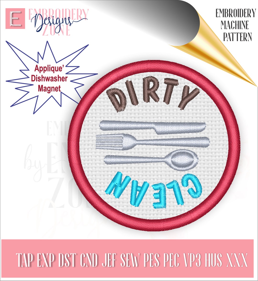Dishwasher Clean/dirty Design File to Embroider With Your