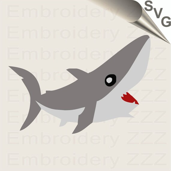 Download Friendly Shark Svg Cut File For Vinyl Cutting Machines Print Jaws Clip Art Silhouette Design
