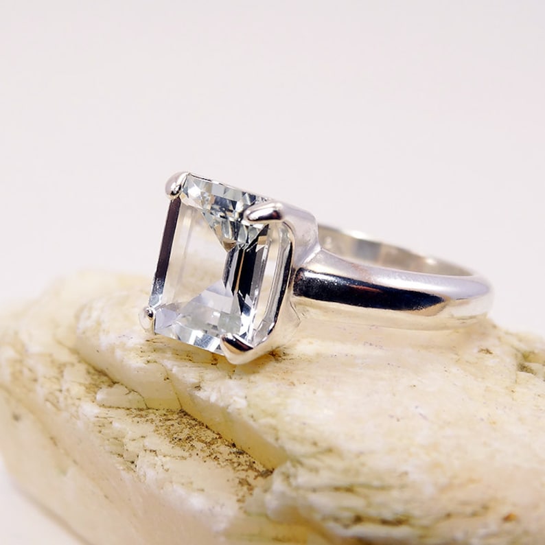 Aquamarine ring sterling silver aquamarine ring ring | Etsy