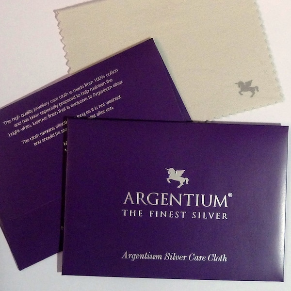 Argentium Silver Care Cloth - high quality jewellery care cloth - 100% cotton - made in England - formulated especially for Argentium silver