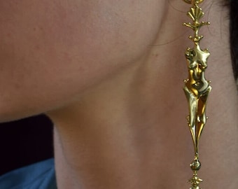 Bronze Venus Ohrringe: Antike griechische Göttin, Aphrodite Ohrringe