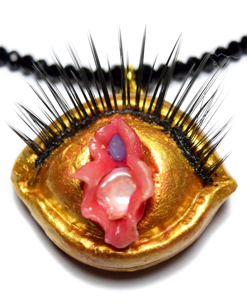 Feminist Gifts Vulva Charm Necklace Feminine Pendant Pagan Necklace Wiccan Jewelry Vagina Necklace Womb Pendant Evil Eye Necklace