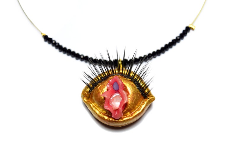 Feminist Gifts Vulva Charm Necklace Feminine Pendant Pagan Necklace Wiccan Jewelry Vagina Necklace Womb Pendant Evil Eye Necklace