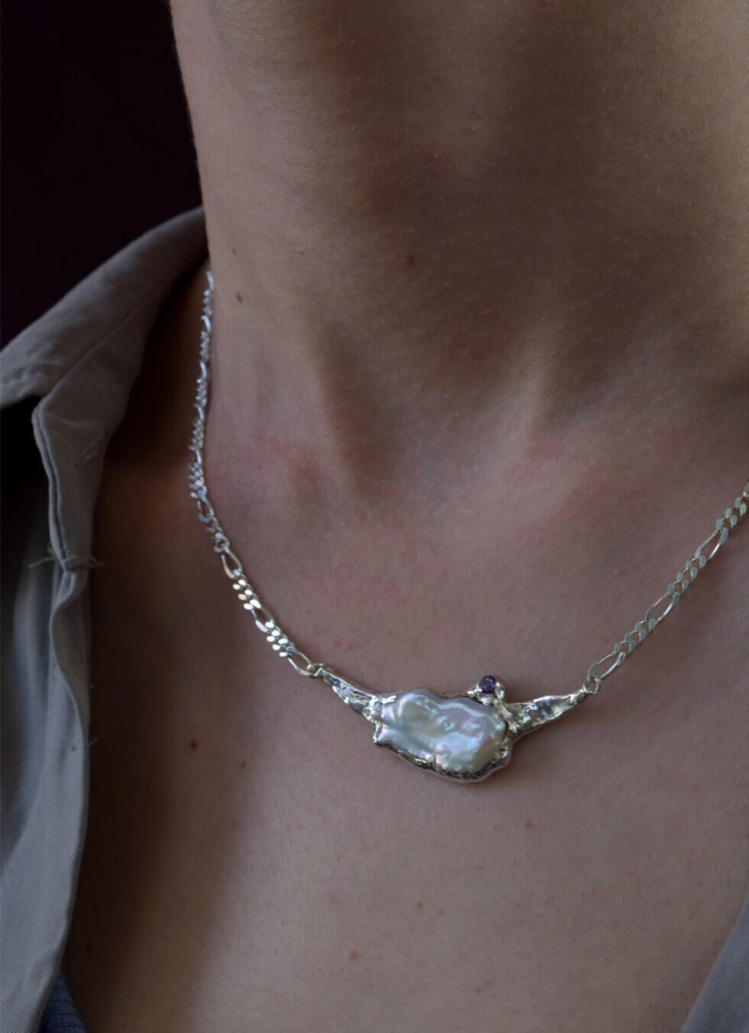Irregular Pearl Necklace, Freshwater Chunky Pearl, Irregular Necklace ...
