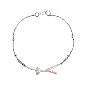 Barock Perlen Choker: Handgemachte Sterling Silber Halskette