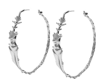 Venus Sculptural Silver Hoop Earrings, Sacred feminine goddess earrings, Sculptural female body earrings, Female symbol, Pagan earrings