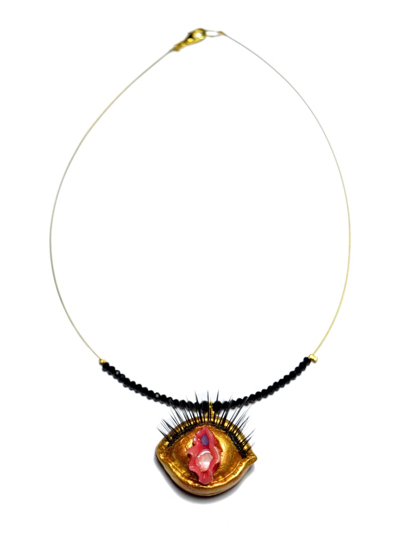 Feminist Gifts Vulva Charm Necklace Feminine Pendant Pagan Necklace Wiccan Jewelry Vagina Necklace Womb Pendant Evil Eye Necklace