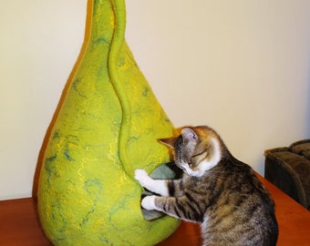 Móveis modernos para gatos Cama para gatos, caverna para gatos/casa quente para animais de estimação, cama de caverna de feltro, iglu, casulo para animais de estimação feito à mão, tenda para animais de estimação, presente de aniversário para animais de estimação, cama para gatinhos