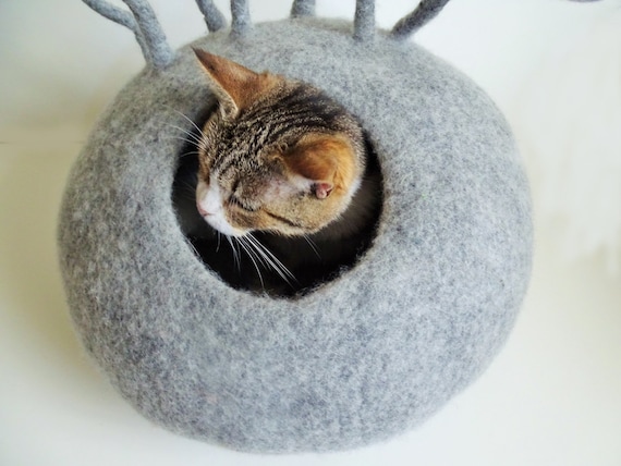 Pure Wool Cat Cave Cat House Modern Cat Furniture Cat Bed Felted Igloo Cat Cocoon Handmade Weight up 5 Kg or 11 Pound Pet Supplies ECO Etsy Canada