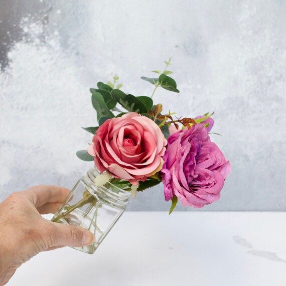 Faux Bouquet Faux Rose Bouquet Artificial Bouquet Artificial Etsy
