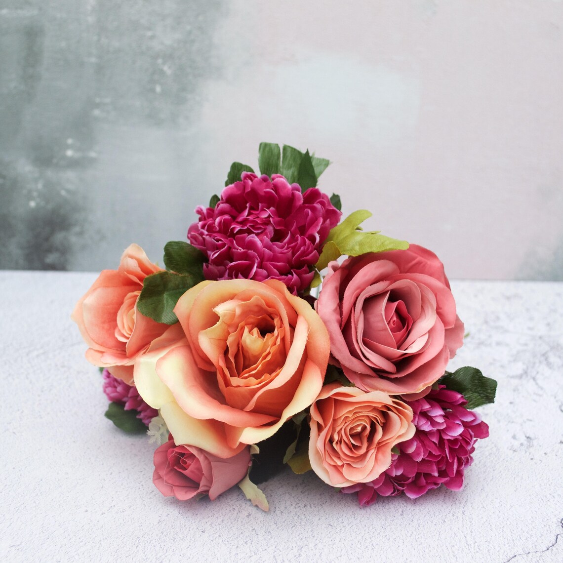 Artificial Red Flower Bouquet Artificial flowers Autumn Etsy