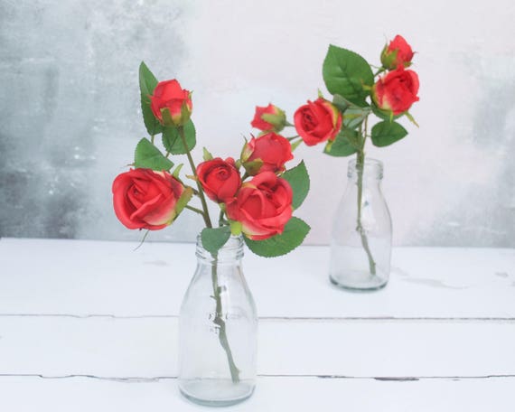Bouquet Rose Rouge Fleur En Soie Bouquet Fleurs Artificielles Bouquet De Rose Faux Faux Artificielle Bouquet De Fleurs Composition Florale