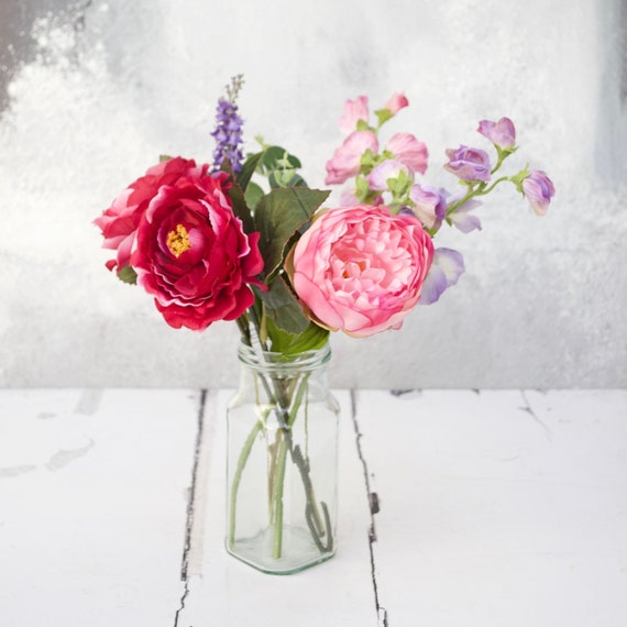 Pivoine Renoncules Fleurs Bouquet Fleurs De Soie Faux Faux Bouquet Fleurs De Mariage Bouquet Artificiel Faux Pivoine En Soie