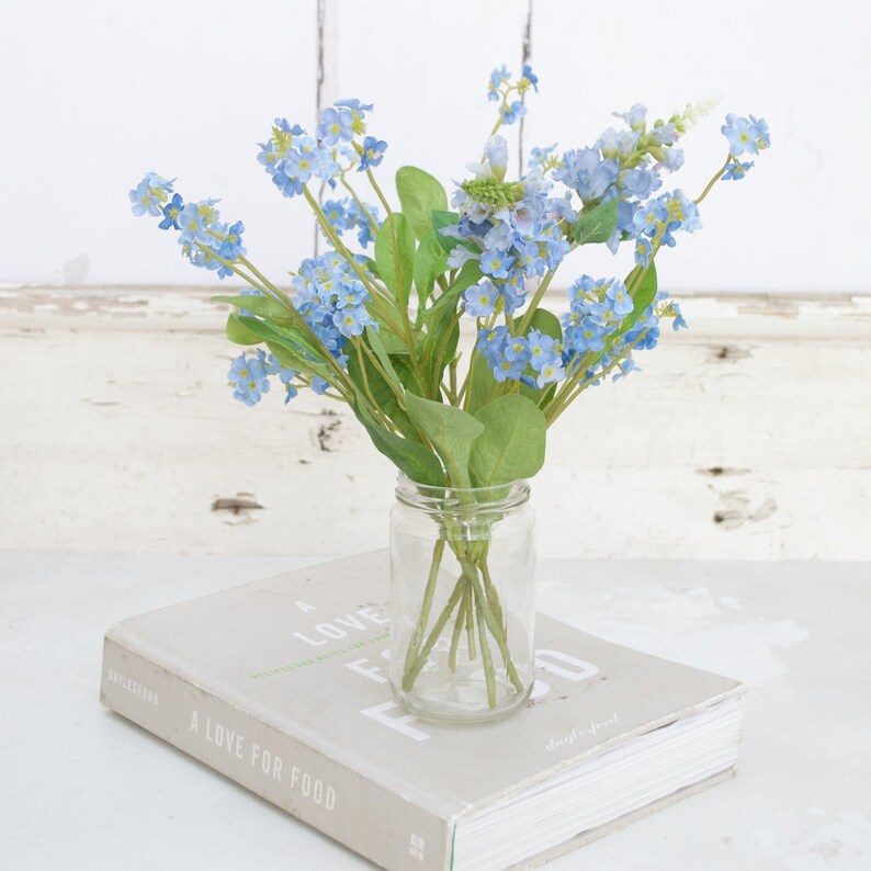 Me Nots Faux Flowers Silk flowers Faux Bouquet Etsy