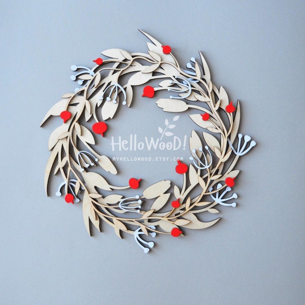 Christmas wreath svg wreath svg berry wreath christmas svg christmas wreath ornament svg layered svg laser cut files merry christmas svg