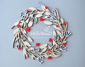 Christmas wreath svg wreath svg berry wreath christmas svg christmas wreath ornament svg layered svg laser cut files merry christmas svg