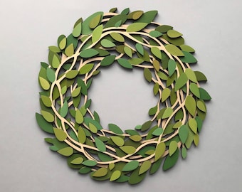 Wreath svg  leaf wreath svg plant svg laser svg