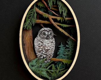 Forest Owl Layered Wood Ornament SVG laser cut files