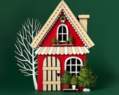 Christmas house svg christmas ornament svg tiny house laser cut files