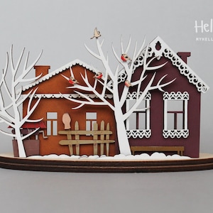 Haus SVG Weihnachtsdorf Display Home SVG Feenhaus Miniaturhaus Hausornament