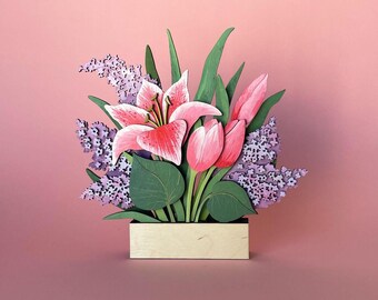 Flower svg plant svg spring summer svg laser cut files cnc files