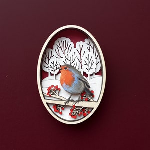 Robin bird bird svg chrismas decoration svg bird art bird ornaments forest wall art laser cut files
