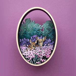 File di taglio laser svg e arte murale forestale con cervi del bosco, file cnc, decorazioni per alci, vivaio del bosco