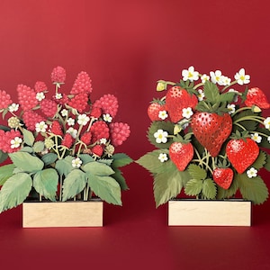 Decorazione pianta di fragole file svg taglio laser decorazione estiva svg a strati svg di Pasqua