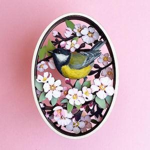 Arte e fiori di uccelli uccello svg fiori svg decorazione di piante ornamento svg arte di piante file tagliati al laser cricut tit uccello glowforge