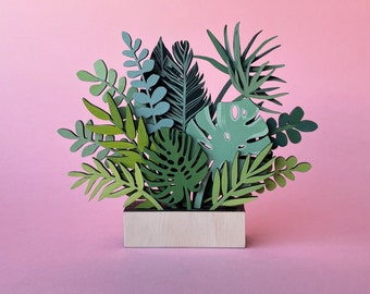 Pflanzensvg Monstera Laserschneiden Pflanzendekor botanische Wandkunst 3D-Svg-Vorlage