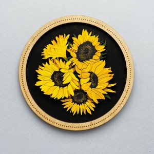 Tournesols en couches svg fichiers découpés au laser fleurs svg tournesol laser svg floral svg