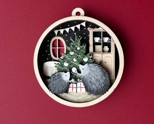 Ornements De Noël Glands Animaux De La Forêt - Décorations Acryliques Mignonnes Pour Sapin, Fenêtre, Rétroviseur