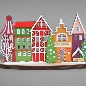 Christmas house ornament svg for laser cutting