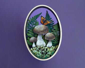 Mushroom svg forest wall art forest art mushroom decor butterfly svg