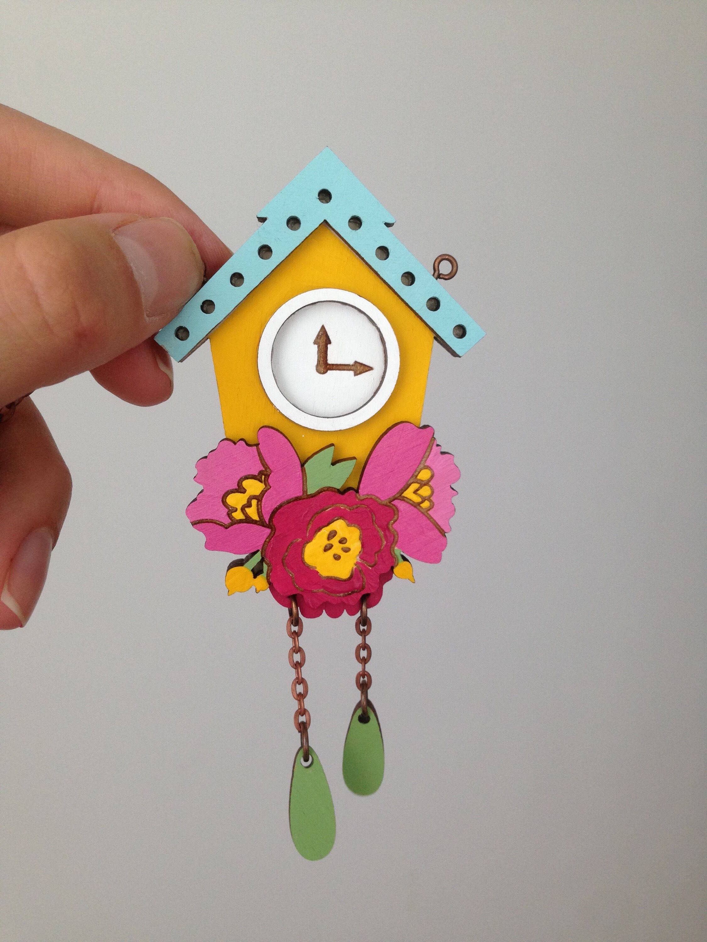 Cuckoo Clock Clock Svg Wood Clock Coocoo Clock Pendant Etsy
