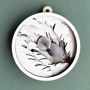 Cigno di Natale in formato SVG a strati in formato SVG uccello in formato SVG uccello arte cigno ornamento ornamenti di Natale Natale in formato SVG bambino cigno papera file di taglio laser