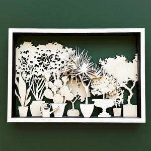 Svg a strati pianta svg pannello da parete albero da frutto decorazione vegetale arte dell'albero amante delle piante piante di cactus piante da parete file tagliati al laser