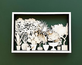 Layered svg plant svg wall panel fruit tree plant decor tree art plant lover cactus plants wall plants laser cut files