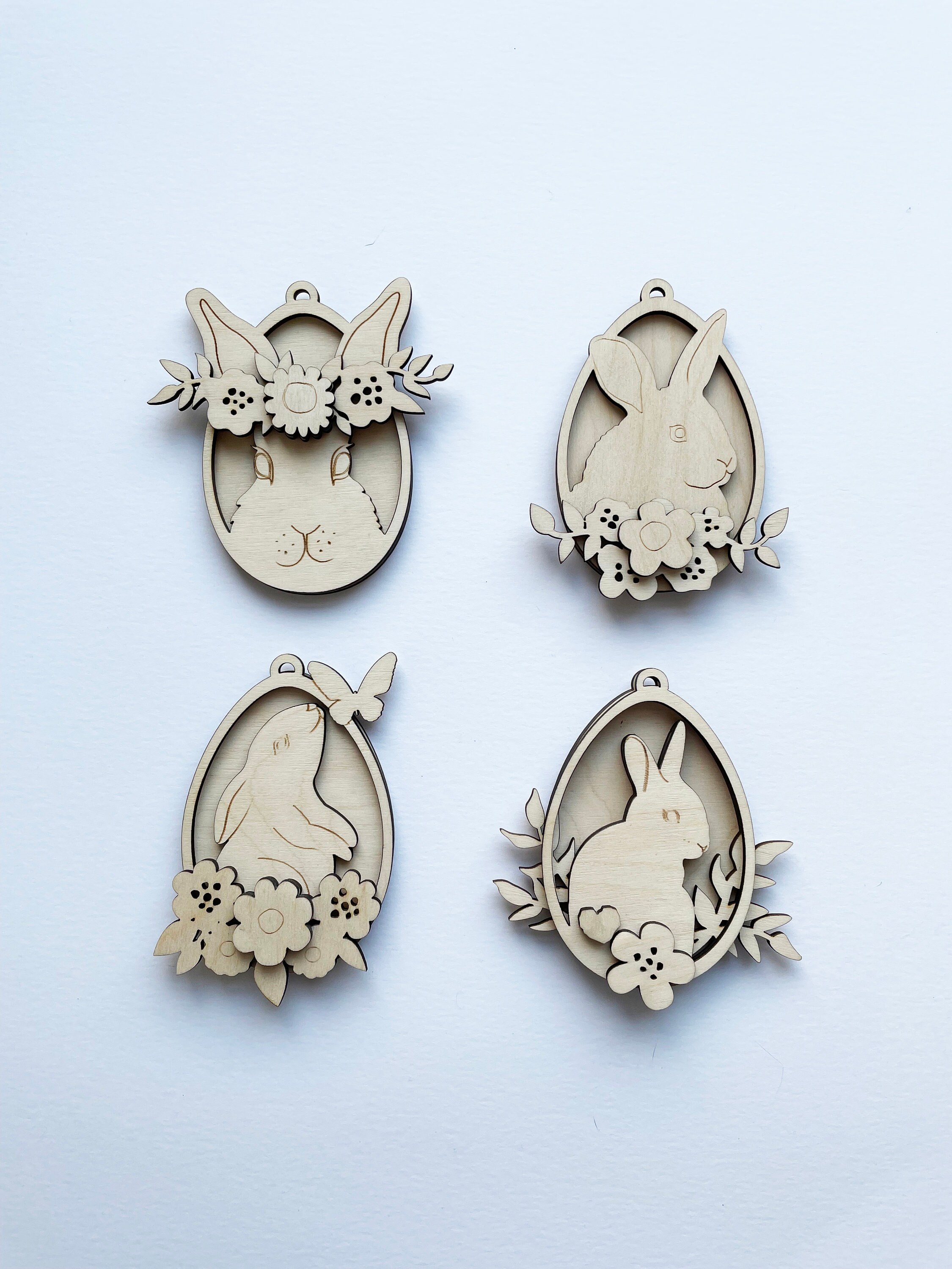Easter Bunny Laser Cut Files Pendant Easter Decor Cnc File Glowforge ...