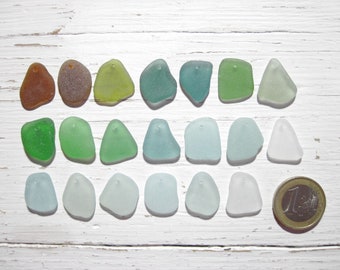 Small 17mm-19mm Various Colors Top Drilled Sea Glass, Genuine Top drilled Seaglass, Bulk Drilled Sea Glass, Jewelry supplies, JQ Sea Glass