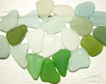 Small 17-20mm Various Colors Top Drilled Sea Glass, Genuine Top drilled Seaglass, 20 Bulk Drilled Sea Glass, Jewelry supplies, JQ Sea Glass