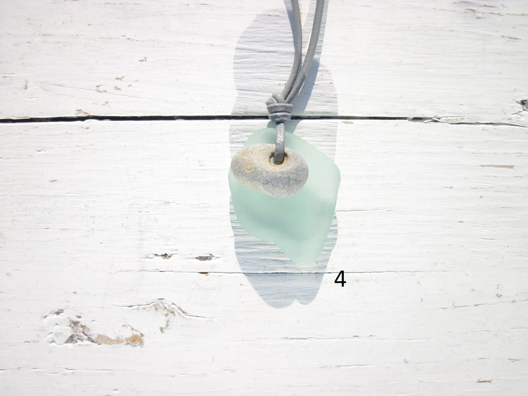 Natural Holey Stone and Genuine Seaglass Necklace Hag Stone - Etsy