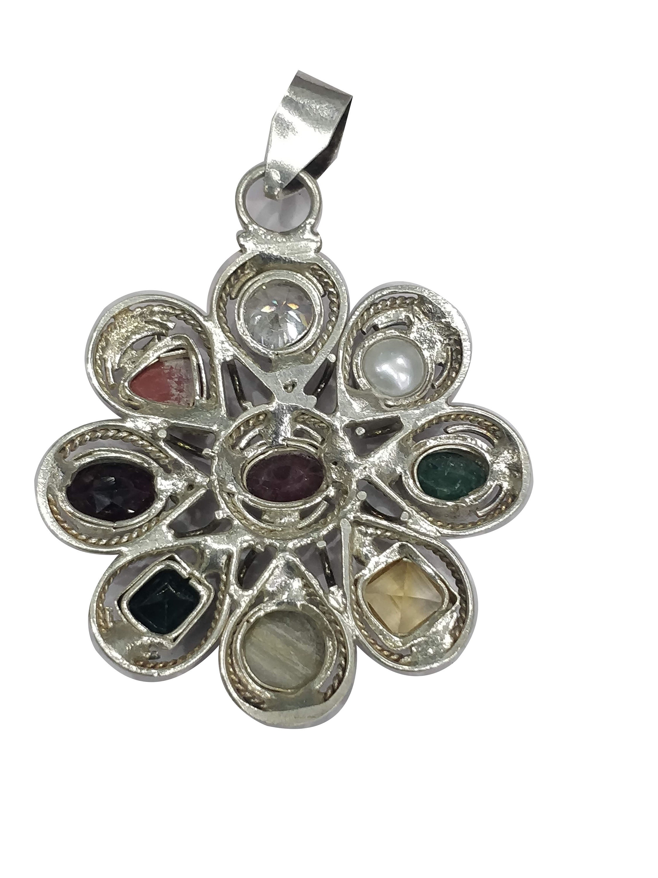 Navratna Pendant in 925 Sterling Silver for Men Women also Etsy