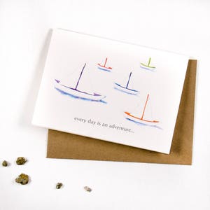 Greeting card, Handmade, Playful spirits collection, Stationary, Graduation, Back to School, Every day is an adventure - By Elana Mokady