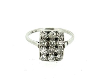 18 Karat Art Deco, Diamantring/Art Deco Ring/Weißgoldring.