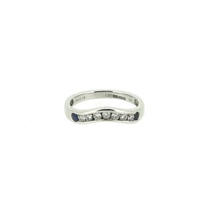 18ct White Gold, Sapphire & Diamond Ring/Sapphire Ring/Diamond Ring/Vintage Ring/Vintage Jewellery/White Gold Jewellery.