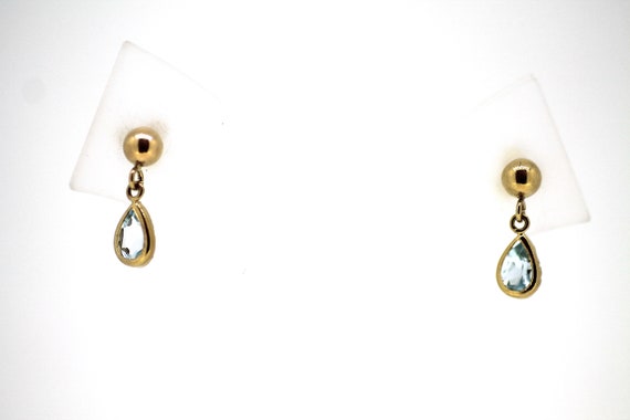 Aquamarine Drop Earrings / Vintage Aquamarine Drop