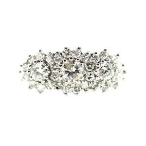 Weißgold Diamant Cluster Ring / Diamant Ring / Boot Ring / Vintage Diamant Ring / Weißgold Diamant Ring / Multi Diamant Ring